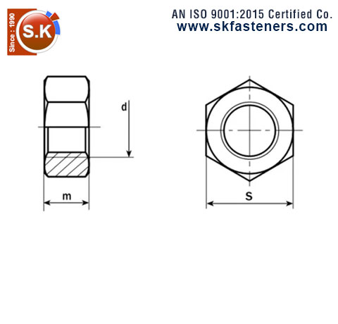 DIN 934/ISO 4032 Hex Nuts manufacturers exporters suppliers in india punjab ludhiana